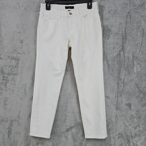 Banana Republic Jeans Womens 27 White Skinny Fit Ankle Stretch Denim Low Rise - Picture 1 of 7
